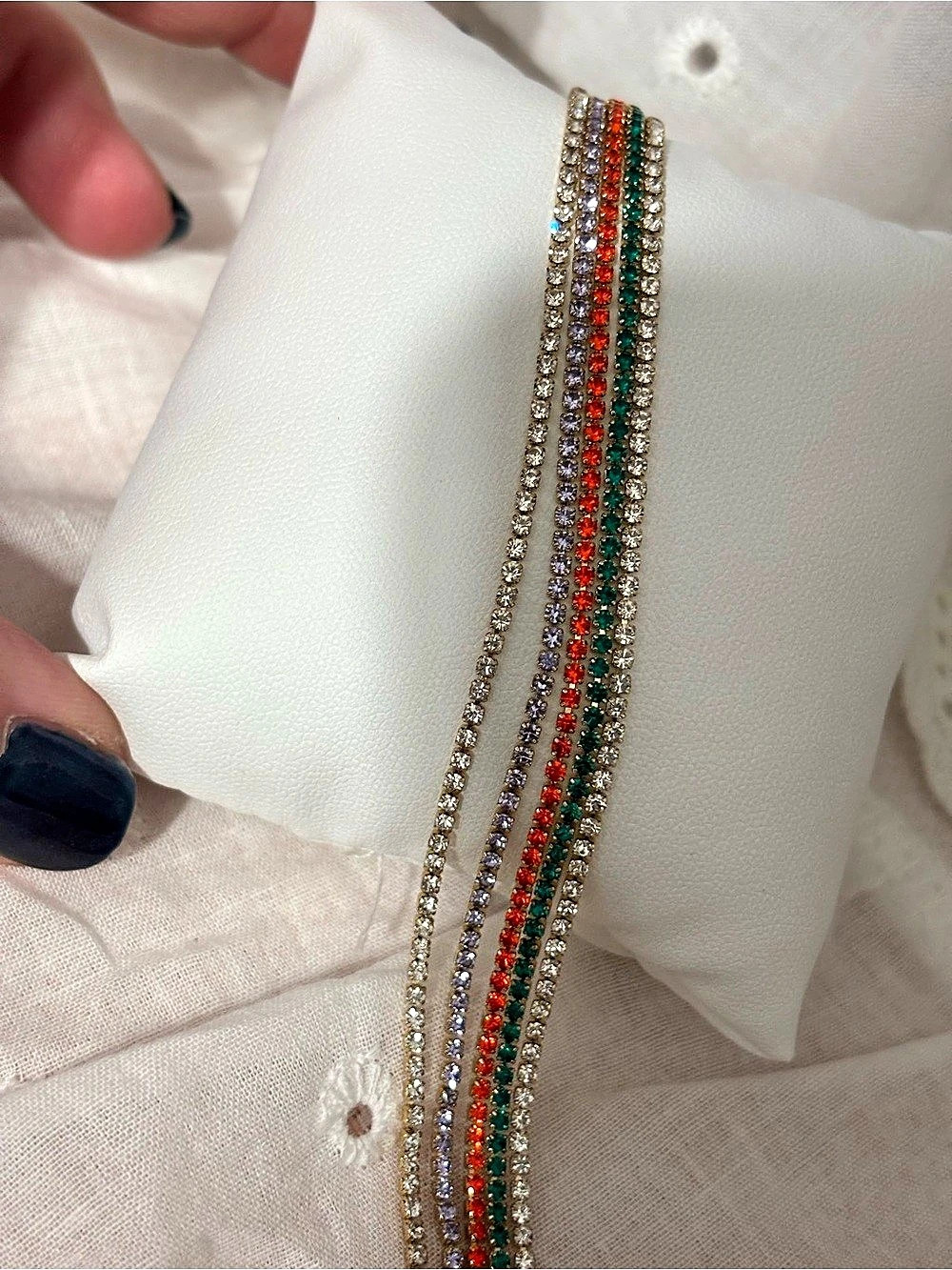 Multicolor Crystal Color Block Bracelet - Picture 4 of 4